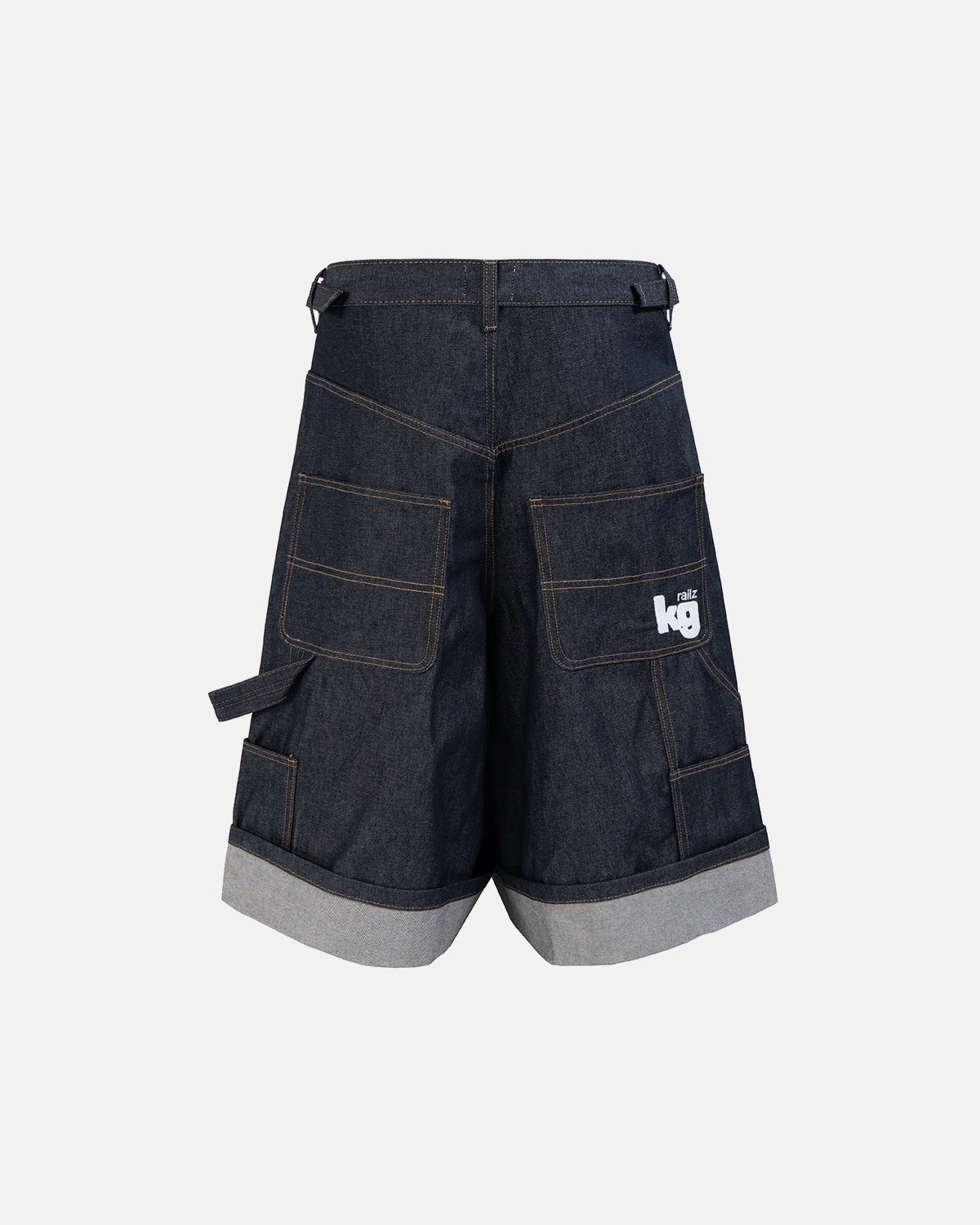 Long Raw Denim Carpenter Jorts