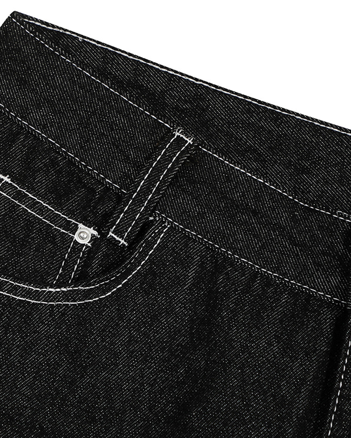 Longline Denim Jorts with Embroidered Pocket
