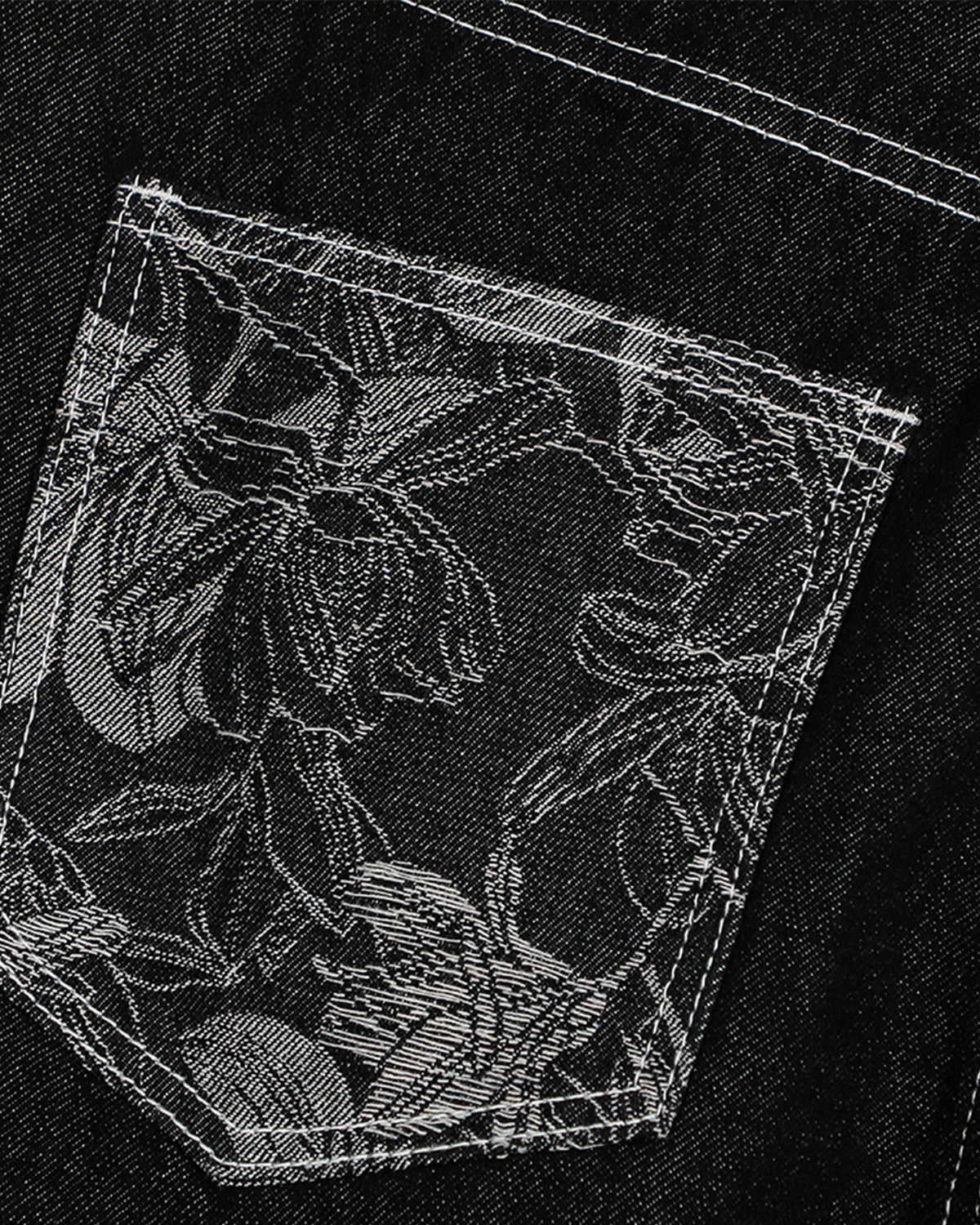 Longline Denim Jorts with Embroidered Pocket