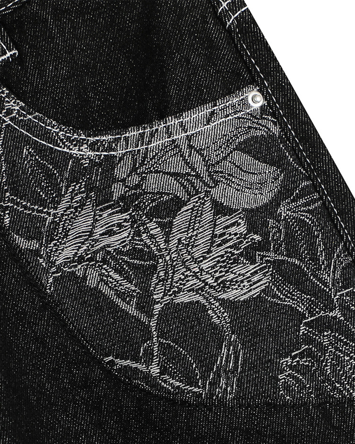 Longline Denim Jorts with Embroidered Pocket