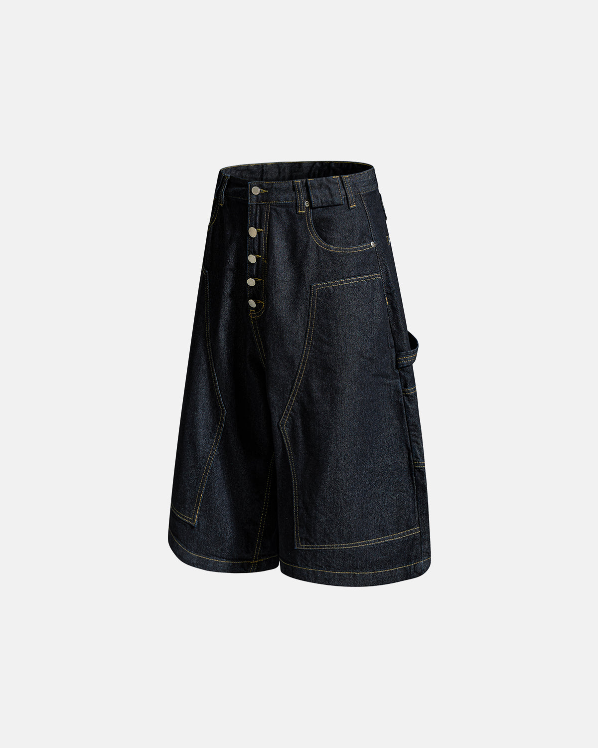 Cinch Back Cargo Jorts with Button Detail