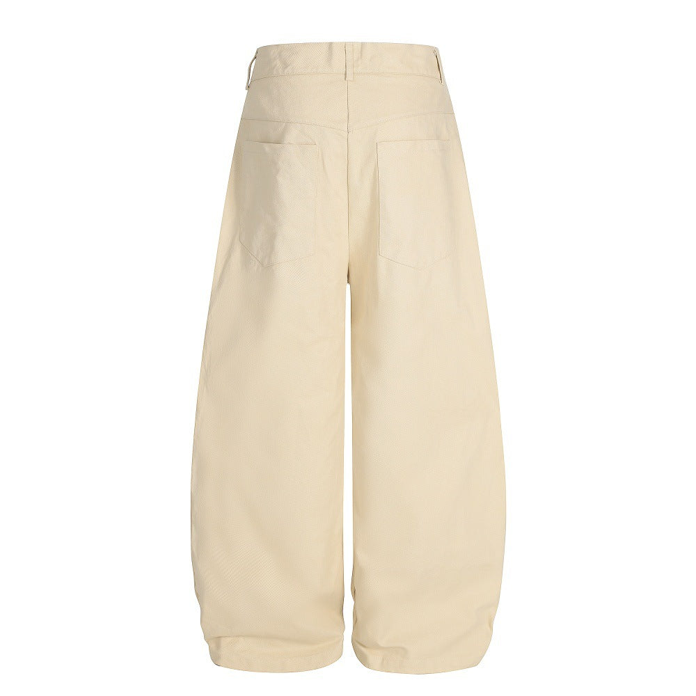 Cool Cartoon Embroidered Wide-Leg Casual Pants