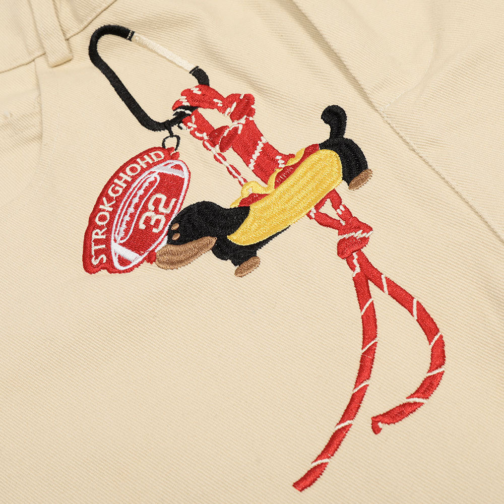 Cool Cartoon Embroidered Wide-Leg Casual Pants