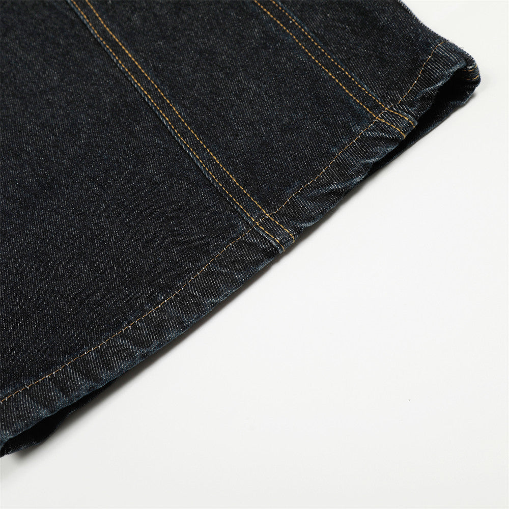 Jeans de mezclilla con navaja de ajuste relajado y estilo urbano para hombre