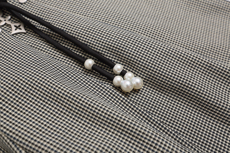 Pantalones cortos culotte anchos microcuadros retro
