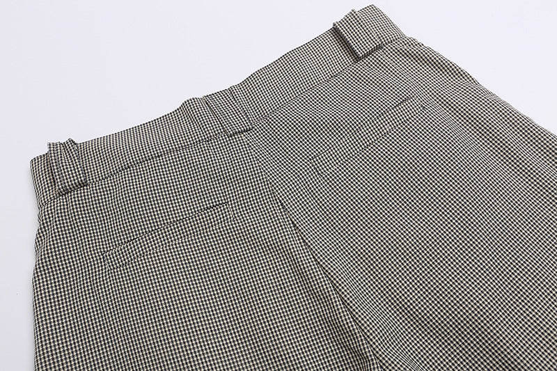 Pantalones cortos culotte anchos microcuadros retro