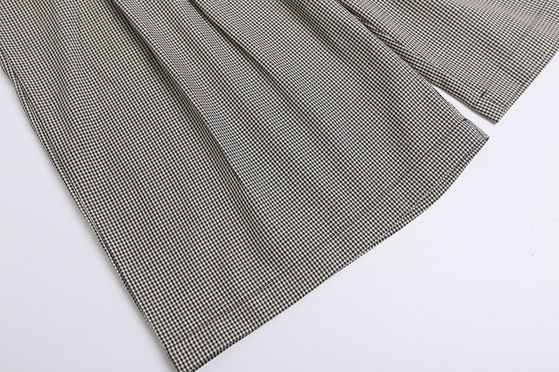 Pantalones cortos culotte anchos microcuadros retro