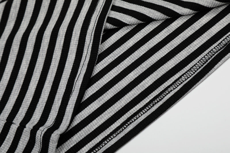 Edgy Striped Cut-Out Tank Top