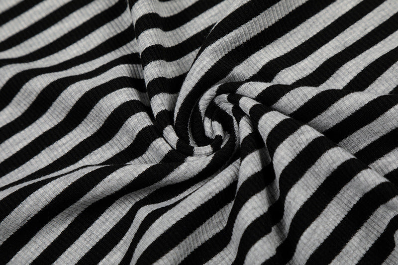 Edgy Striped Cut-Out Tank Top