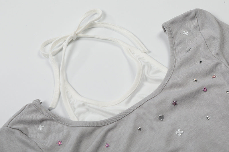 Retro Two-Piece Short-Sleeve Top