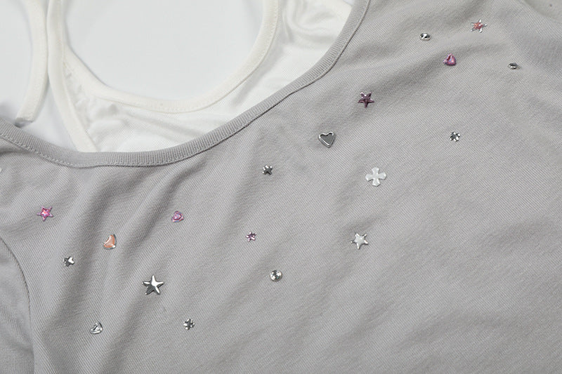 Retro Two-Piece Short-Sleeve Top