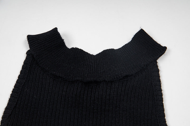 Cold-Shoulder Slim-Fit Knit Top