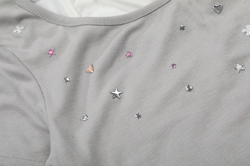 Retro Two-Piece Short-Sleeve Top