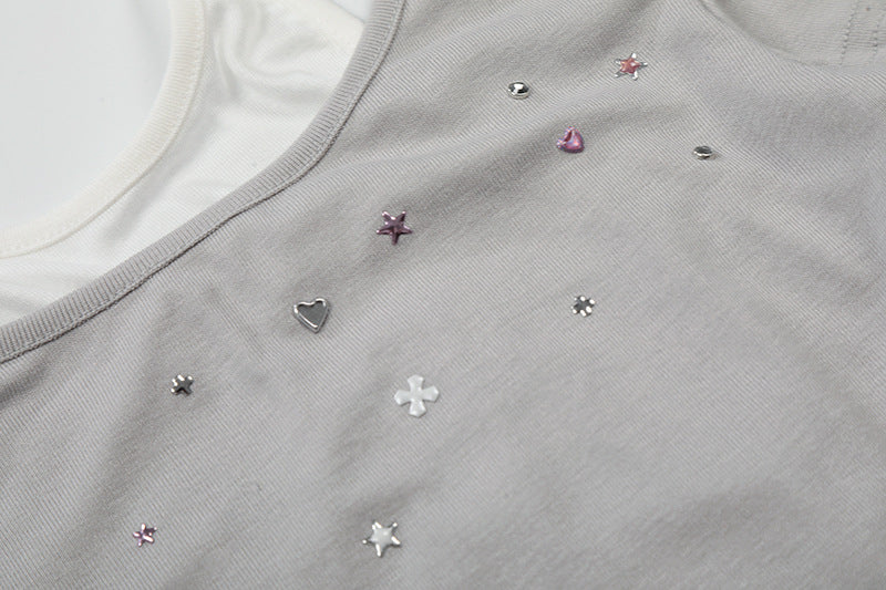 Retro Two-Piece Short-Sleeve Top