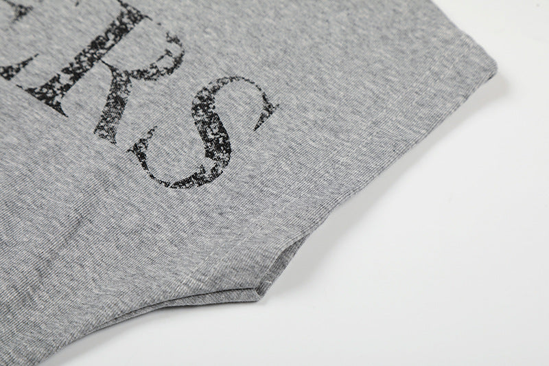 Camiseta Fruncida Estampado Desgastado