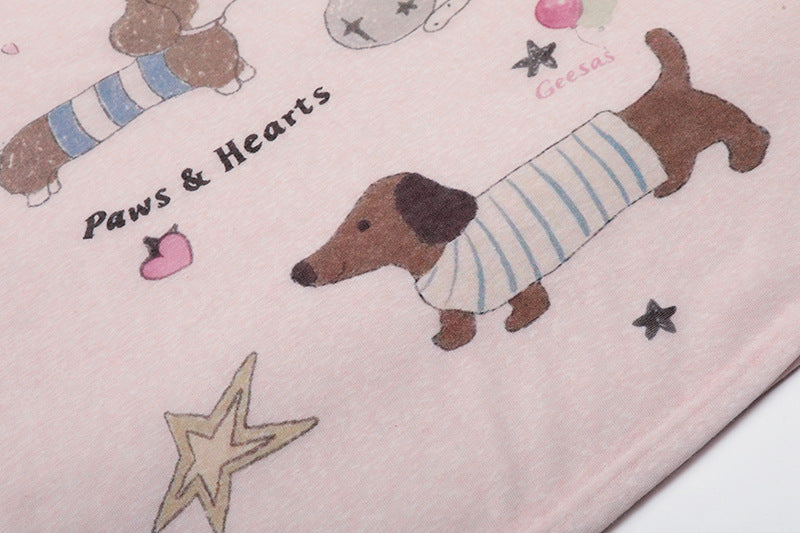 Camiseta de manga larga con gráfico de perro salchicha