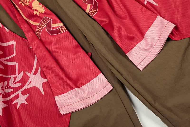 Draped Cargo Pants with Graphic Overlays