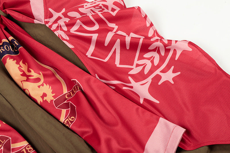 Draped Cargo Pants with Graphic Overlays