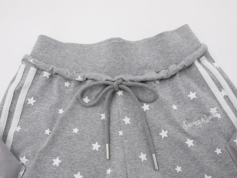 Shorts de descanso de talle alto con estampado de estrellas