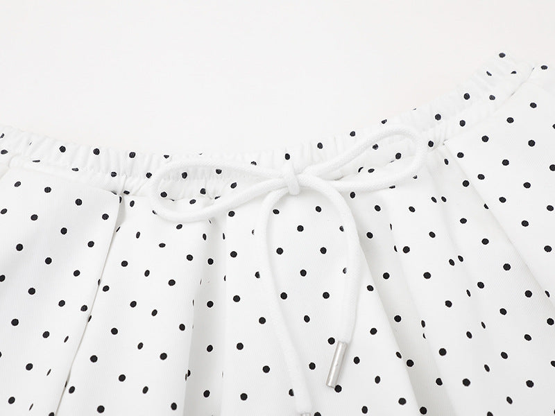 Polka Dot Ruffled Lounge Shorts