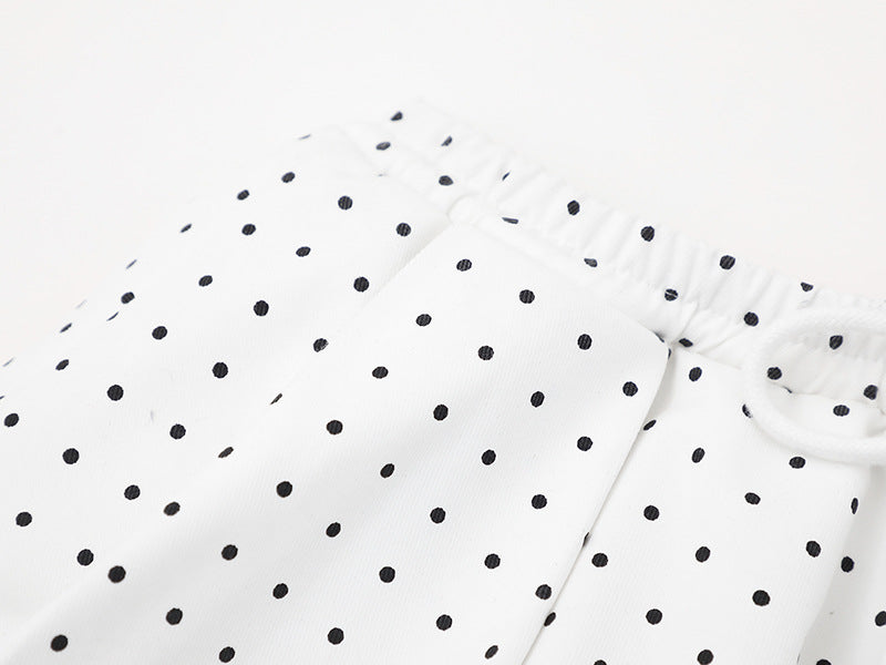 Polka Dot Ruffled Lounge Shorts