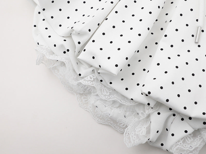 Polka Dot Ruffled Lounge Shorts