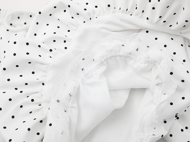 Polka Dot Ruffled Lounge Shorts