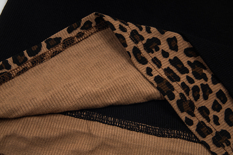 Layered Leopard Print Knit Top