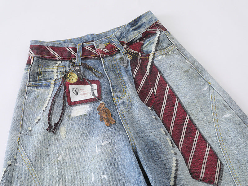 Distressed Light Blue Baggy Jeans