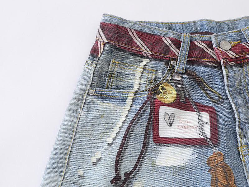 Distressed Light Blue Baggy Jeans