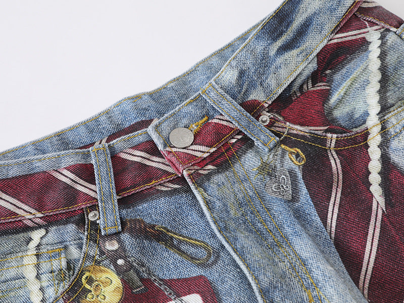 Distressed Light Blue Baggy Jeans