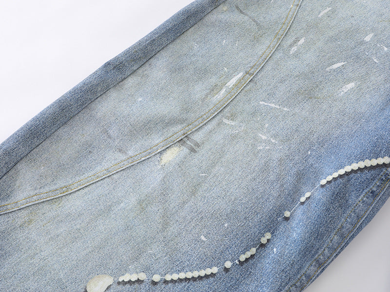 Distressed Light Blue Baggy Jeans