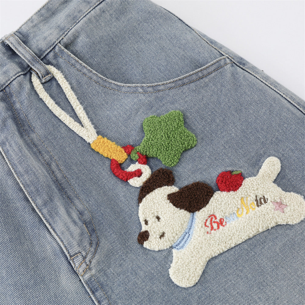 Be Nola Embroidered Denim Jort
