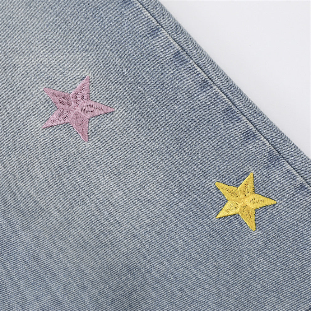 Be Nola Embroidered Denim Jort