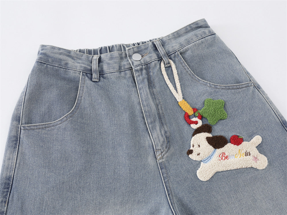 Be Nola Embroidered Denim Jort