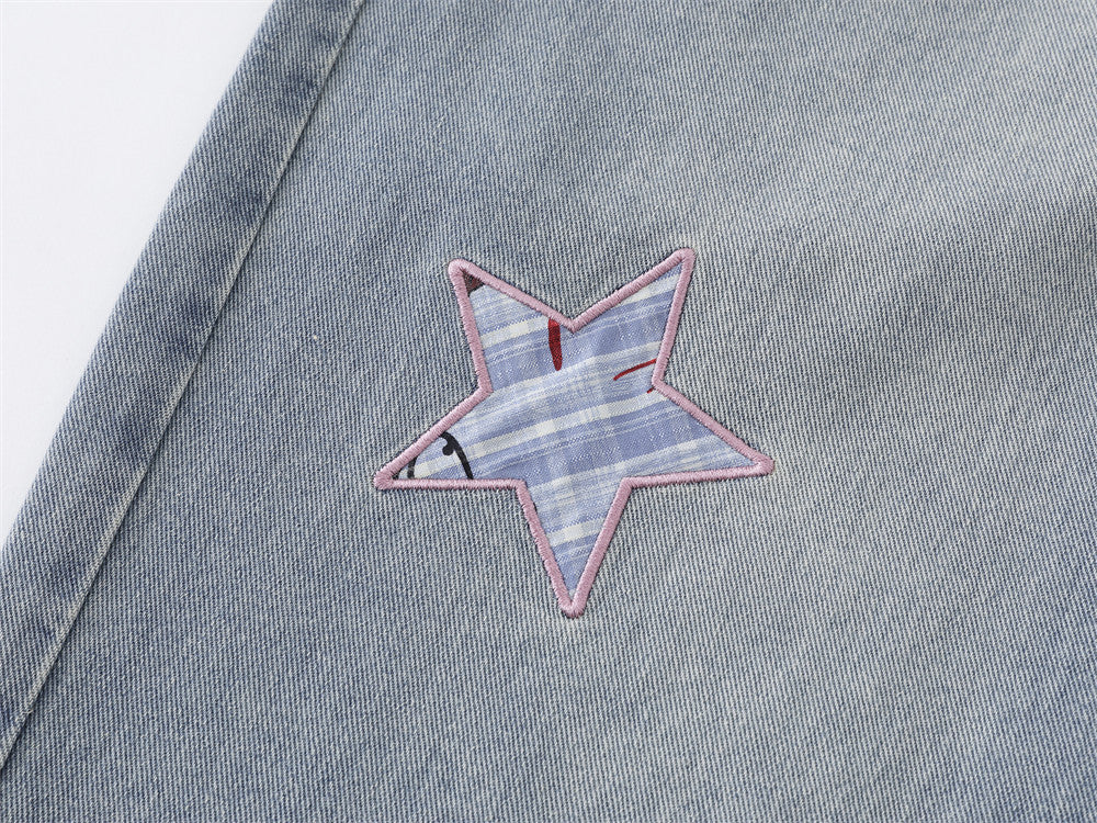 Be Nola Embroidered Denim Jort