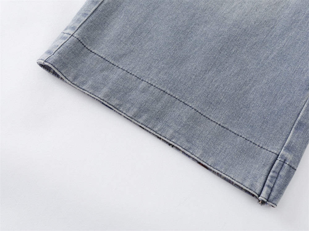 Be Nola Embroidered Denim Jort