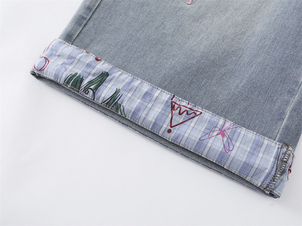 Be Nola Embroidered Denim Jort