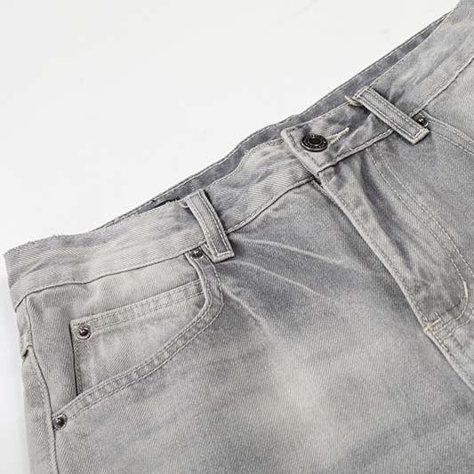 Distressed Wide-Leg Jeans - Denim