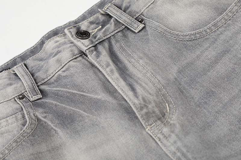 Distressed Wide-Leg Jeans - Denim