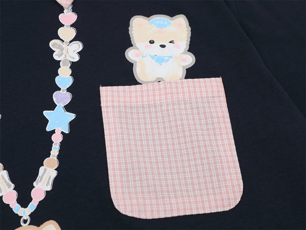 Polo de Oso de Dibujos Animados - Manga Corta