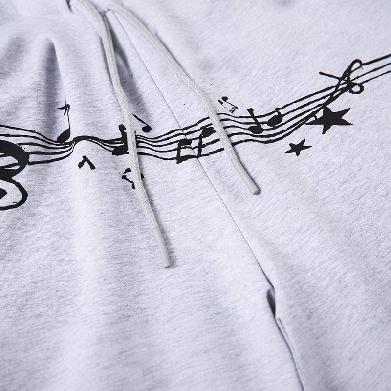 Pantalón de chándal de pierna ancha con nota musical