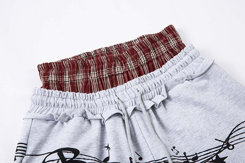 Pantalón de chándal de pierna ancha con nota musical