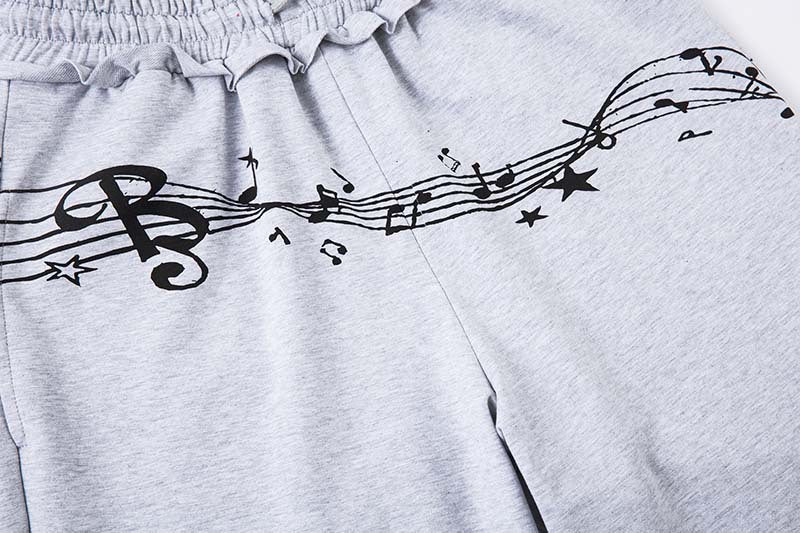 Pantalón de chándal de pierna ancha con nota musical