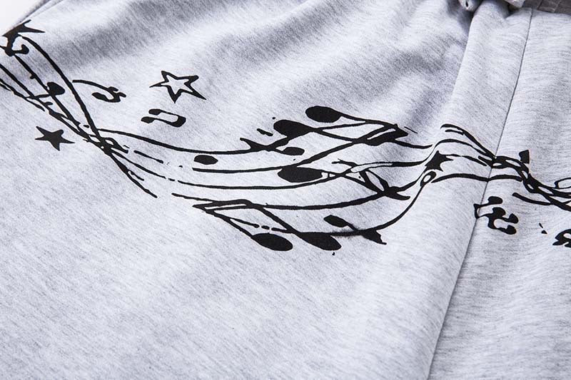 Pantalón de chándal de pierna ancha con nota musical
