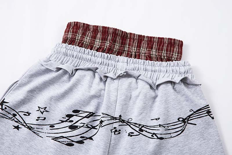 Pantalón de chándal de pierna ancha con nota musical