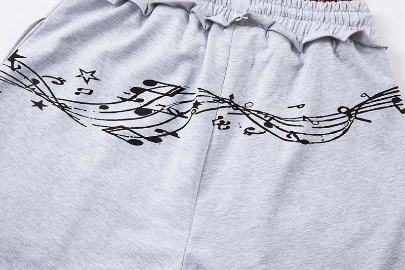 Pantalón de chándal de pierna ancha con nota musical