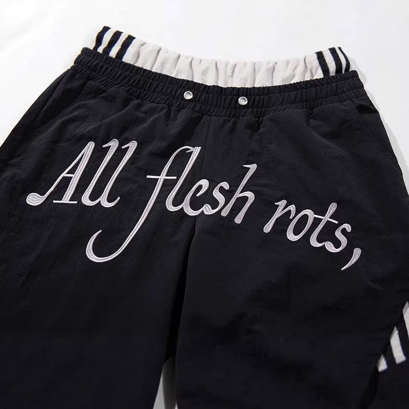 Pantalones de chándal de pierna ancha con bloques de color