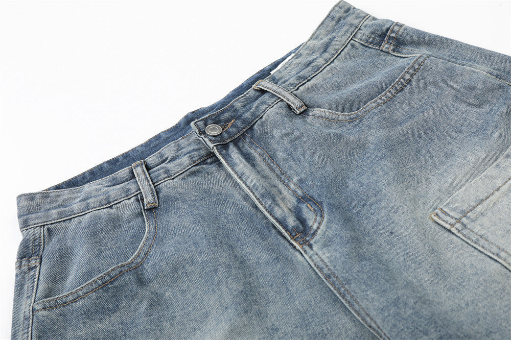 Vintage Vibe Multi-Pocket Denim Shorts