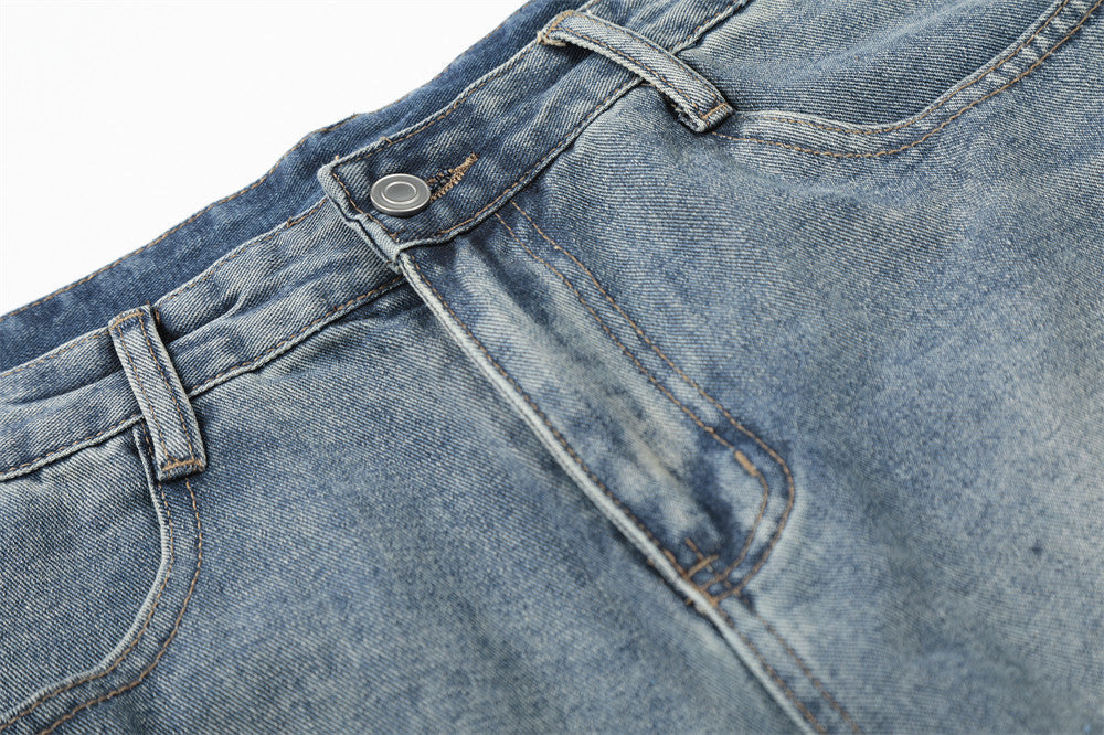 Vintage Vibe Multi-Pocket Denim Shorts